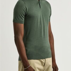 John Smedley for Todd Snyder Men’s Adrian Polo, Palm Sea Island Cotton, UK